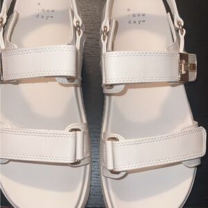 a new day Cream Strap Buckle Sandals